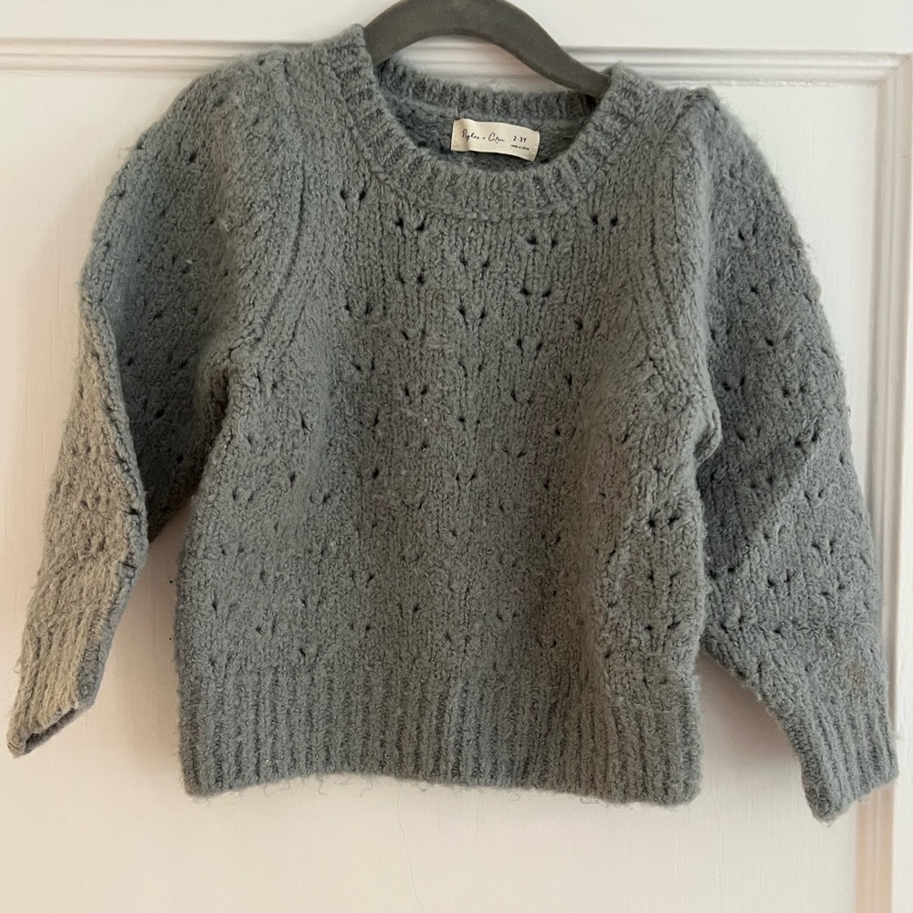 Rylee + Cru Textured Gray Sweater, 2-3Y